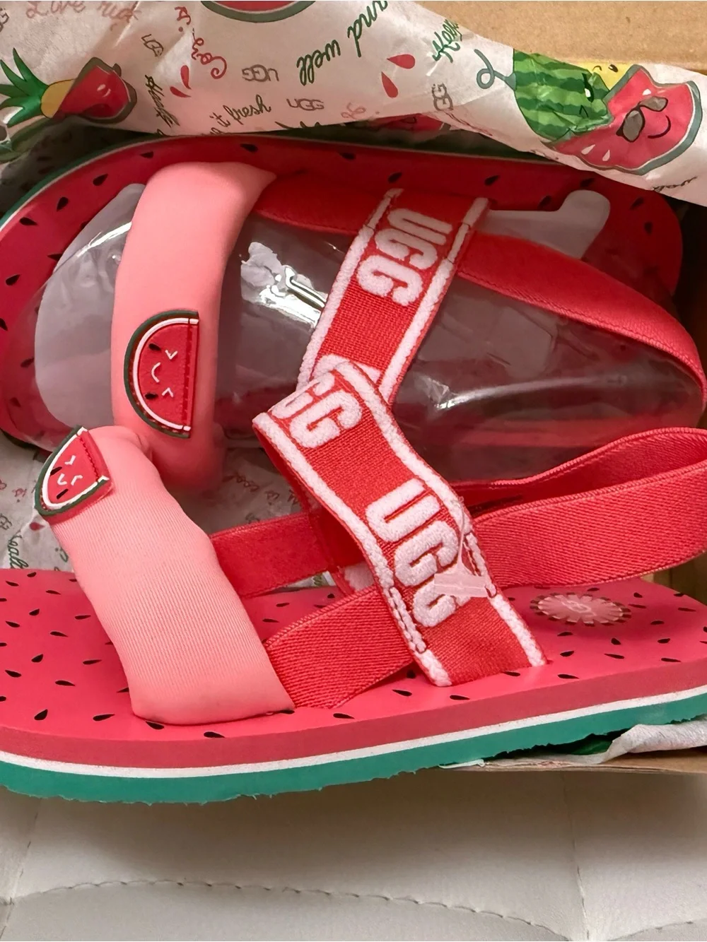 UGG Kids Pink and Red Watermelon Sandal